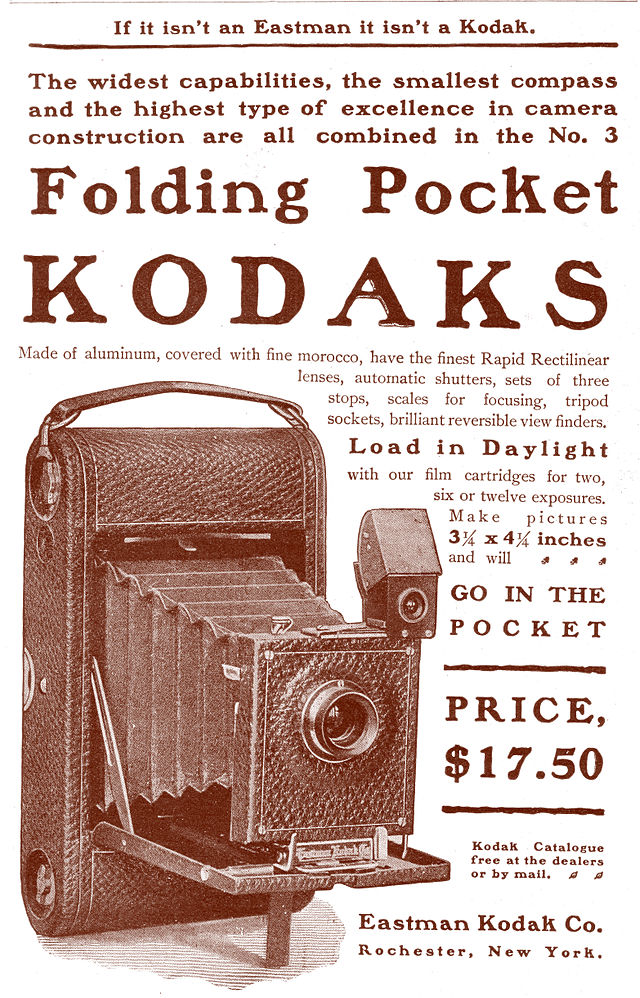 The first Kodak box camera introduced in 1888